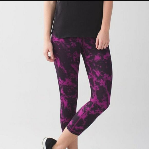 Lululemon Wunder Under Crop II Breezie Regal Plum Leggings Yoga Outdoor Athletic - Picture 5 of 11